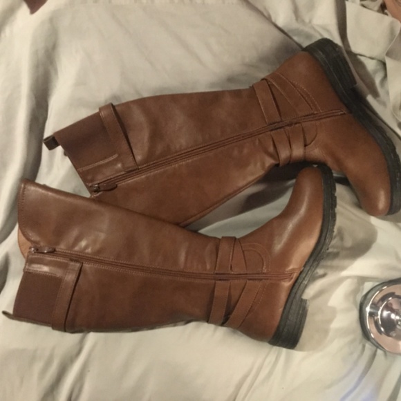 LADY COMFORT- ADELINE WIDE CALF - BROWN RIDING BOOT - Picture 3 of 7